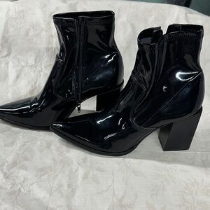 Steve Madden Glossy Black Heeled Boots